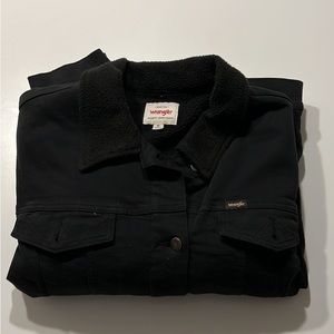 Wrangler fleece lined black jacket size XL